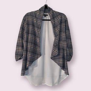 Easy Plaid Blazer with shirt back for that “this old thing” look, Size M